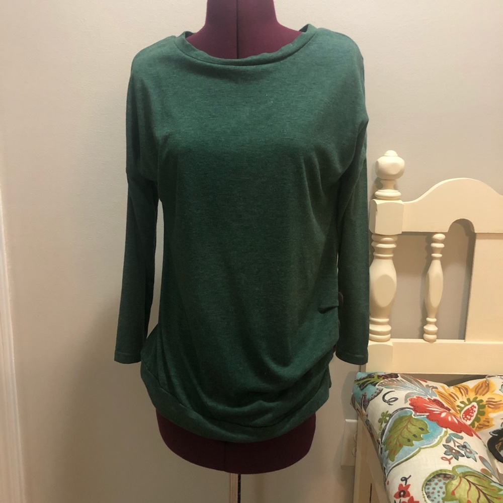 Green blouse with button detail